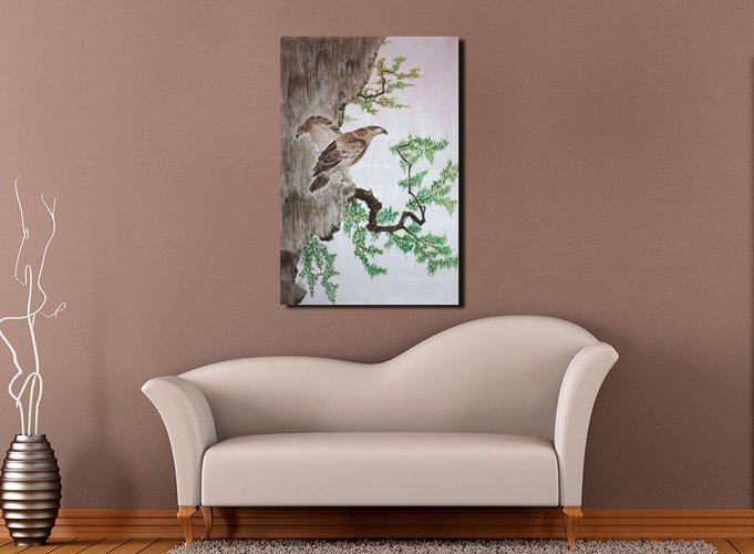 Дизайнерская картина на холсте: "Хищные птицы" - купить Принты по цене 3090.0