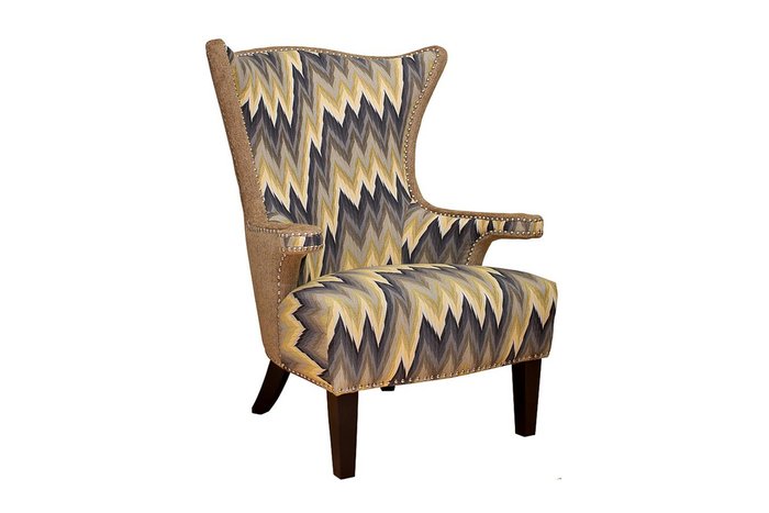 Кресло Шале серое с цветной обивкой - купить Интерьерные кресла по цене 15000.0