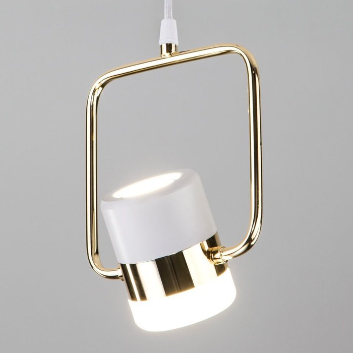 Подвесной светодиодный светильник 50165/1 LED золото/белый Oskar - лучшие Подвесные светильники в INMYROOM