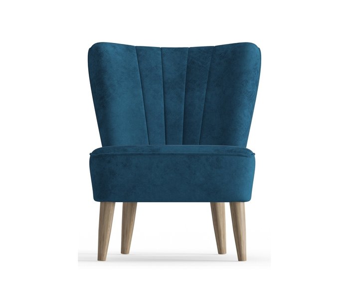 Кресло Пальмира в обивке из велюра синего цвета - купить Интерьерные кресла по цене 16490.0