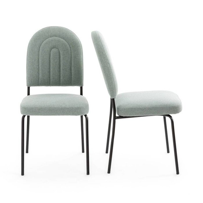 Комплект из двух стульев из текстурной ткани Rainbow зеленого цвета - купить Обеденные стулья по цене 32819.0