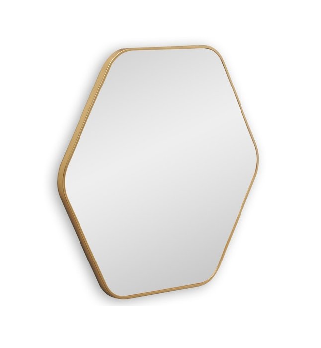 Настенное зеркало Hexagon S в раме золотого цвета - купить Настенные зеркала по цене 12500.0