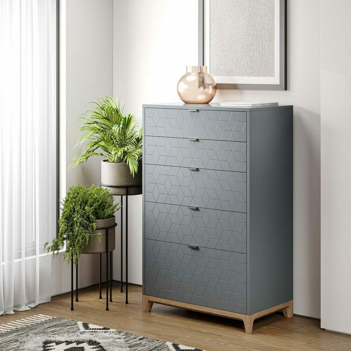 Высокий комод Case CS024 серого цвета - лучшие Комоды в INMYROOM Высокий комод Case CS024 серого цвета - лучшие Комоды в INMYROOM