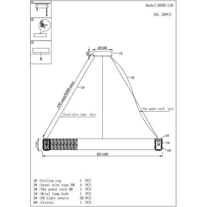 Люстра Newport 8550 Elizabeth 2 8550/110 C chrome - лучшие Подвесные люстры в INMYROOM Люстра Newport 8550 Elizabeth 2 8550/110 C chrome - лучшие Подвесные люстры в INMYROOM