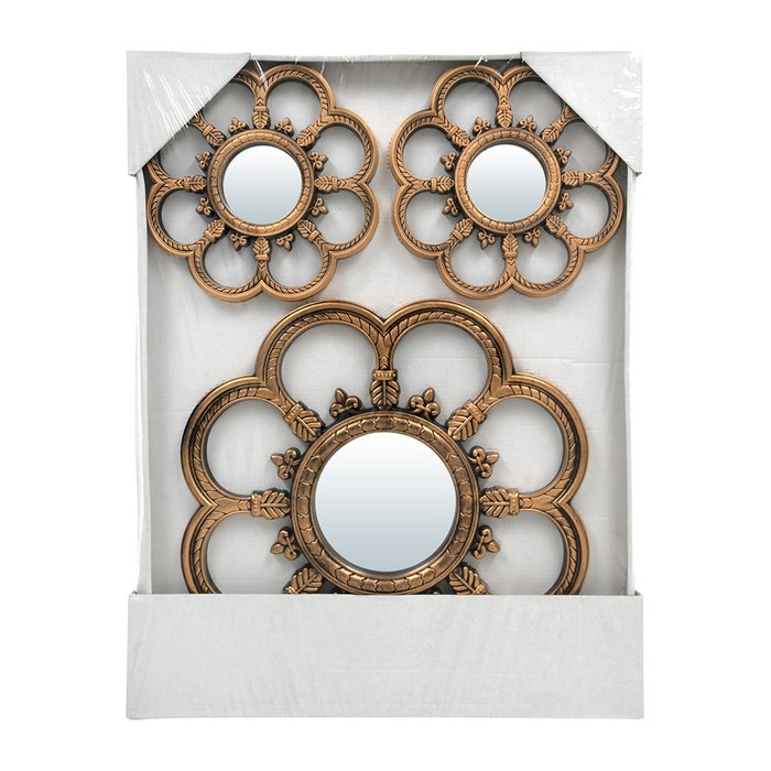 Комплект из трех  настенных декоративных зеркал Анже бронзового цвета - лучшие Настенные зеркала в INMYROOM