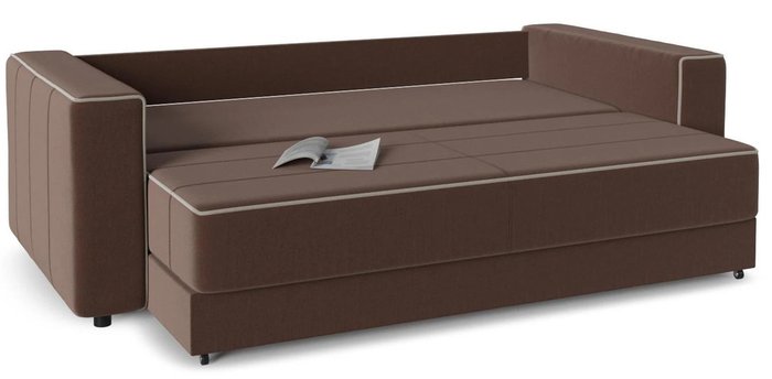 Диван-кровать прямой Принстон (Менли) 03 кабрио коричневого цвета - купить Прямые диваны по цене 35517.0