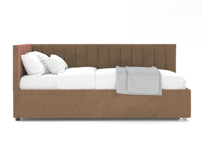 Кровать Negga Mellisa 90х200 коричневого цвета с подъемным механизмом левая - купить Кровати для спальни по цене 49200.0