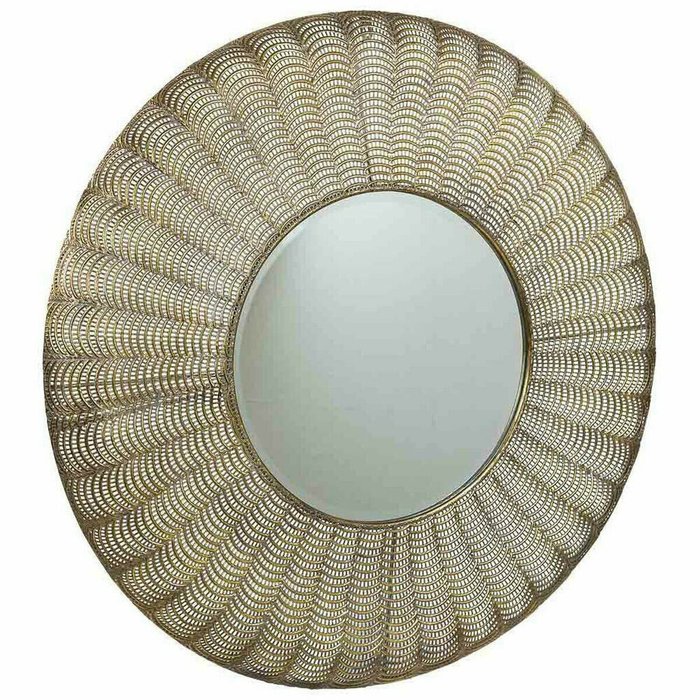 Настенное зеркало Позолоченный 5 x 80 x 80 cm круги