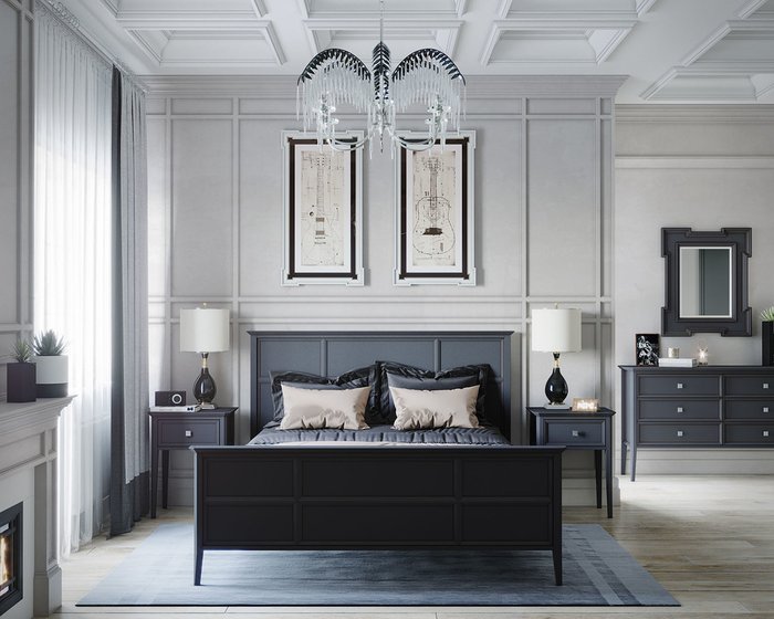 Кровать Ellington черного цвета c изножьем 160х200 - лучшие Кровати для спальни в INMYROOM