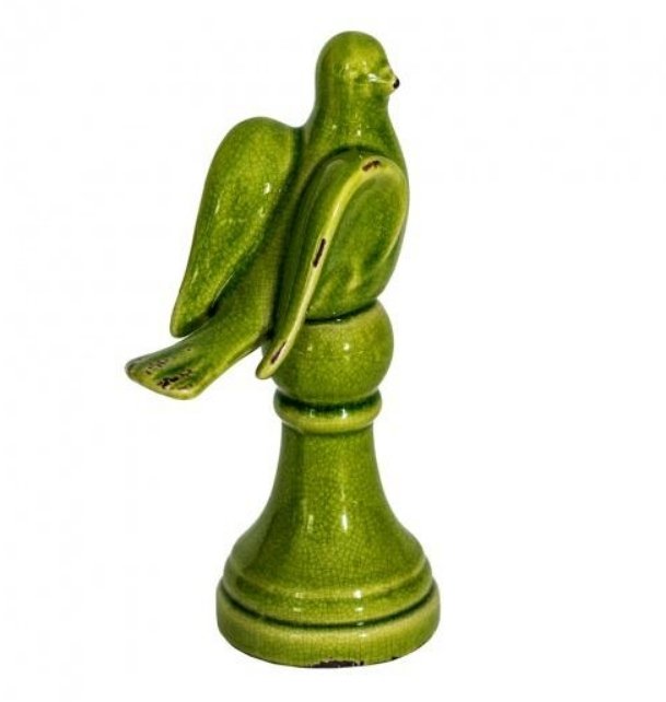 Статуэтка декоративная Птичий переполох зеленого цвета  - купить Фигуры и статуэтки по цене 3200.0