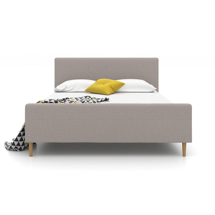 Кровать Scandi на ножках серого цвета 140х200 - купить Кровати для спальни по цене 31300.0