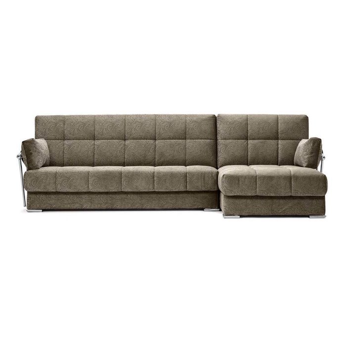 Угловой диван-кровать Дудинка Letizia коричневого цвета