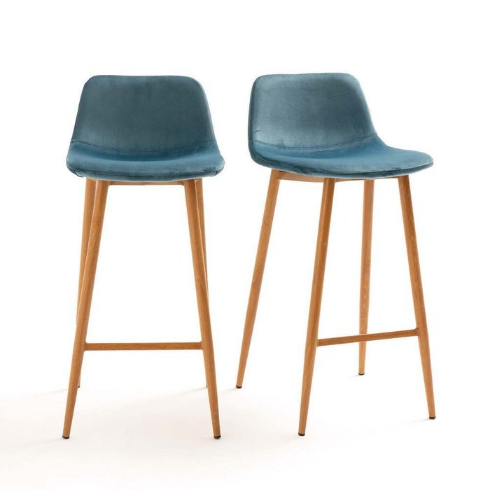 Комплект из двух барных стульев Lavergne сине-зеленого цвета
