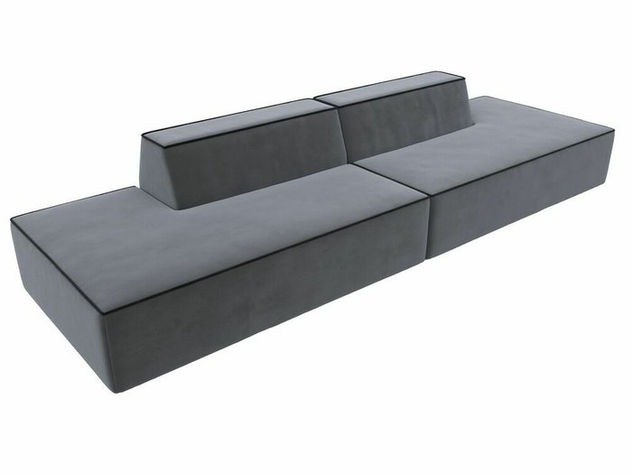 Прямой модульный диван Монс Лофт серого цвета с черным кантом - лучшие Прямые диваны в INMYROOM