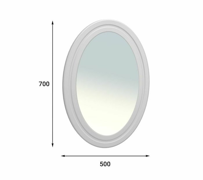 Зеркало настенное Монблан овальное в раме белого цвета - лучшие Настенные зеркала в INMYROOM