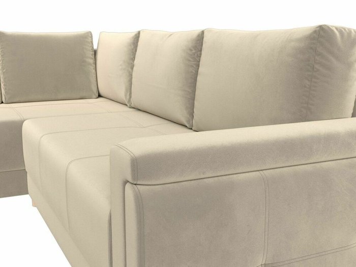 Угловой диван-кровать Лига 024 бежевого цвета левый угол - лучшие Угловые диваны в INMYROOM