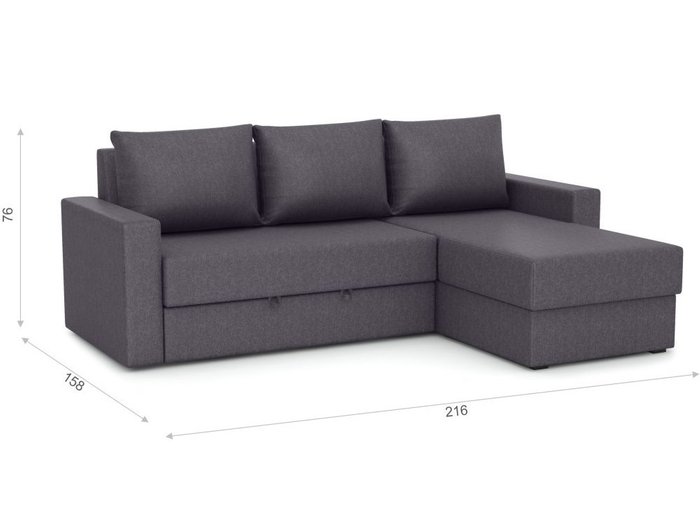 Угловой диван-кровать Лео серого цвета - купить Угловые диваны по цене 30956.0