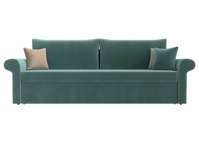 Прямой диван-кровать Милфорд темно-бирюзового цвета - купить Прямые диваны по цене 44990.0