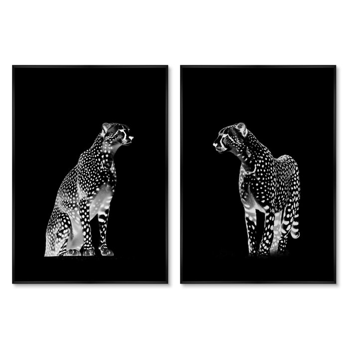 Набор из двух репродукций картин Cheetahs, 2024 год