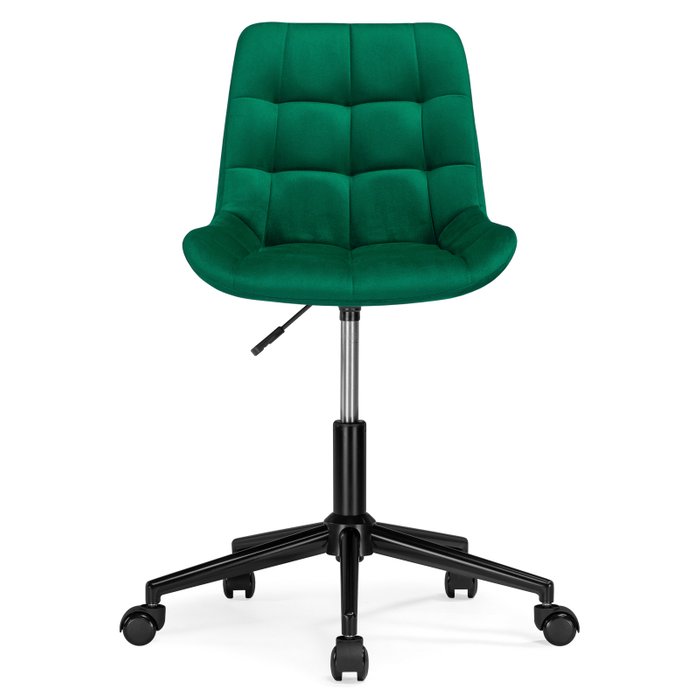 Офисный стул Честер изумрудного цвета с черным основанием - лучшие Офисные кресла в INMYROOM