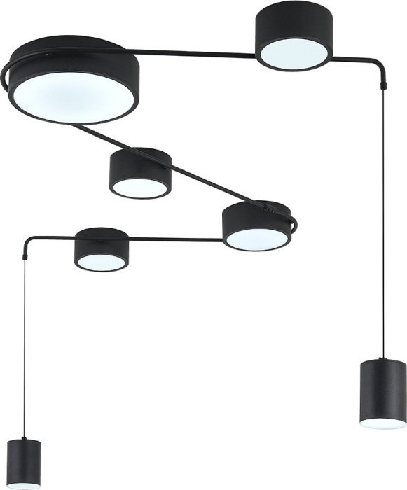 Потолочный светильник с пультом (ночной режим) LED (14028/7С Black) Indigo Modulo V000160L - лучшие Потолочные светильники в INMYROOM