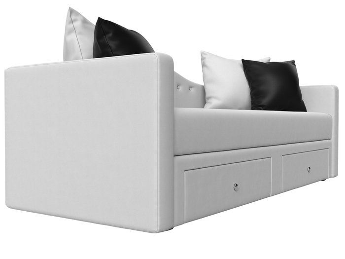 Прямой диван-кровать Дориан белого цвета (экокожа) - лучшие Прямые диваны в INMYROOM