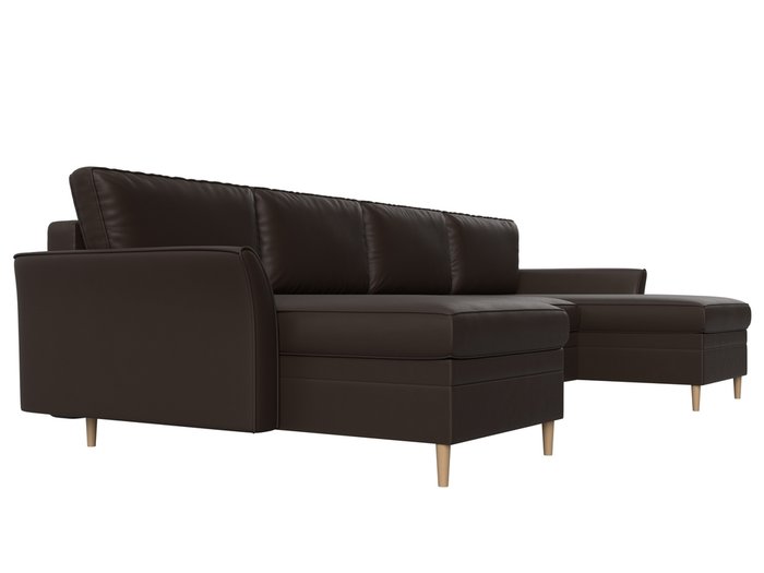 Угловой диван-кровать София темно-коричневого цвета (экокожа) - лучшие Угловые диваны в INMYROOM