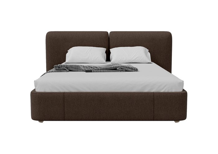 Кровать двуспальная Hub Soft 180х200 темно-коричневого цвета с подъемным механизмом - купить Кровати для спальни по цене 119610.0