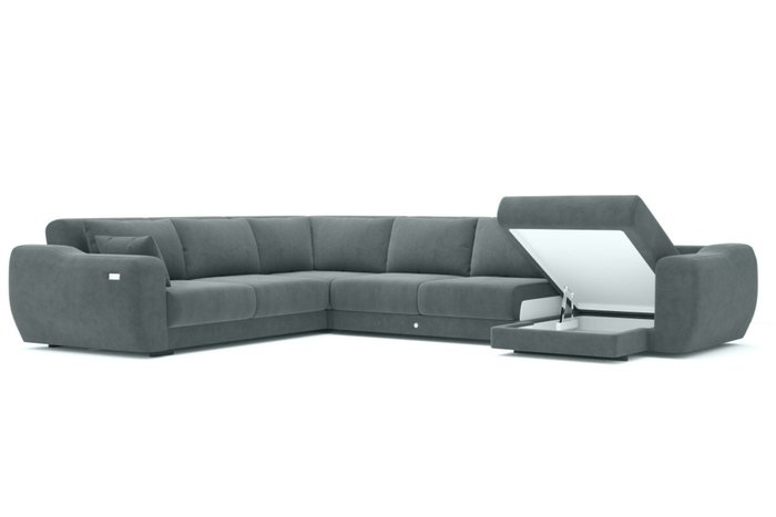 Модульный диван-кровать серого цвета - купить Угловые диваны по цене 400000.0
