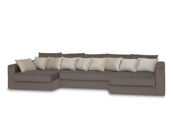 Угловой диван-кровать Модена коричневого цвета