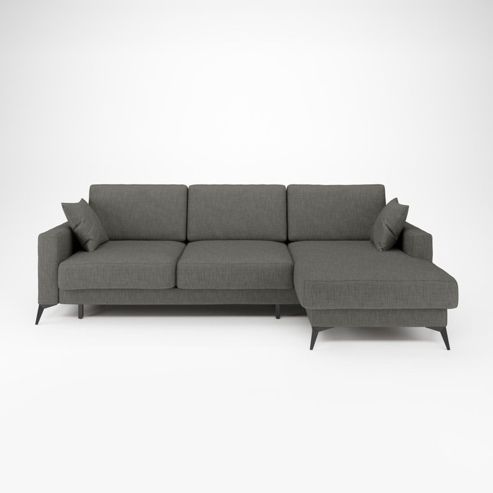 Угловой диван-кровать Наоми темно-серого цвета правый  - купить Угловые диваны по цене 86889.0