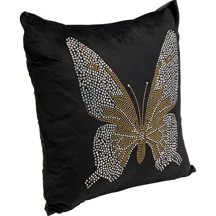 Подушка Butterfly черного цвета - купить Декоративные подушки по цене 7370.0