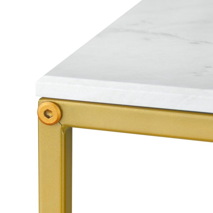 Набор из двух журнальных столиков МеталлАрт М002 бело-золотого цвета - лучшие Журнальные столики в INMYROOM Набор из двух журнальных столиков МеталлАрт М002 бело-золотого цвета - лучшие Журнальные столики в INMYROOM