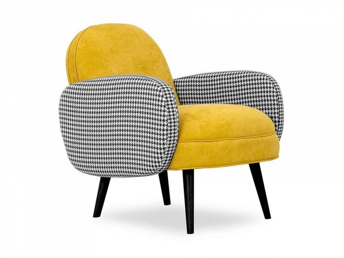Кресло Bordo желтого цвета с черными ножками - лучшие Интерьерные кресла в INMYROOM
