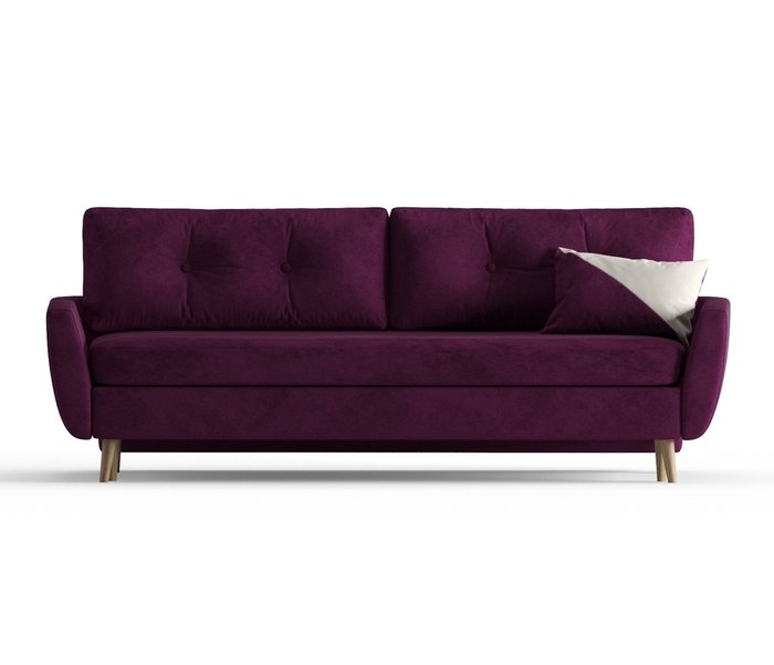 Диван-кровать Авиньон в обивке из велюра фиолетового цвета - купить Прямые диваны по цене 36990.0