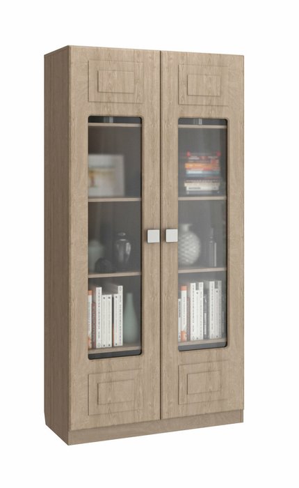 Книжный шкаф двухдверный Анастасия бежевого цвета - купить Книжные шкафы по цене 36095.0