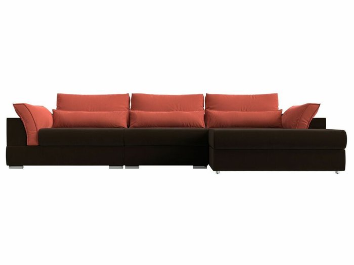 Угловой диван-кровать Пекин Long  кораллово-коричневого цвета угол правый - купить Угловые диваны по цене 109999.0