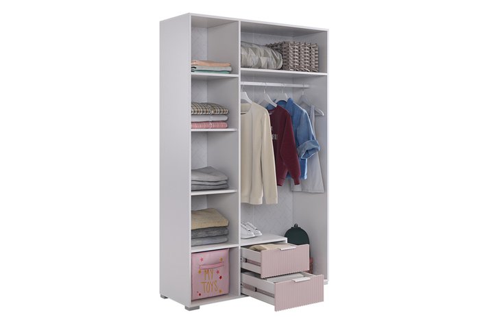 Распашной шкаф Зефир бело-розового цвета - лучшие Шкафы распашные в INMYROOM