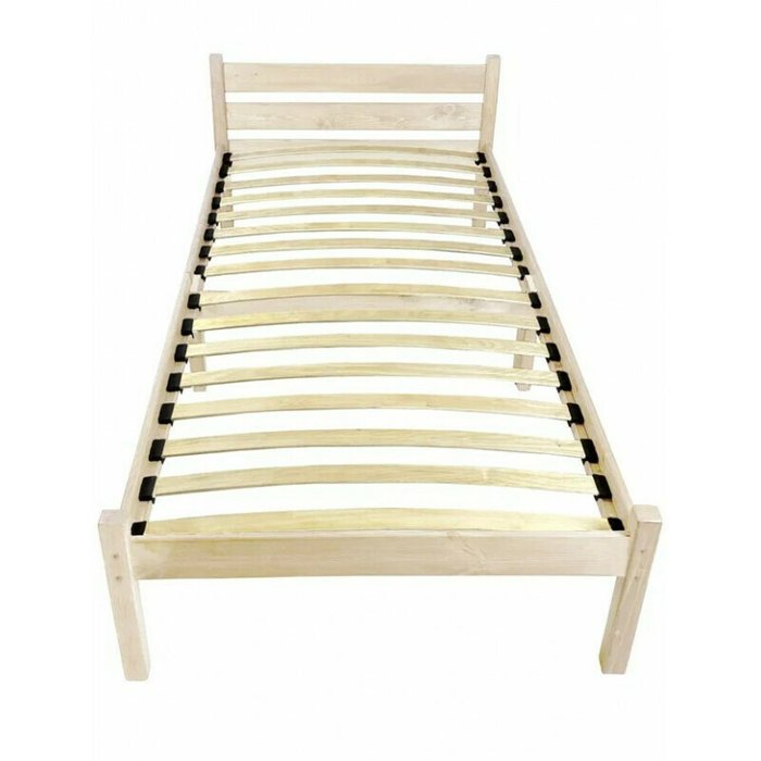 Кровать Компакт сосновая с ортопедическим основанием 80х190 бежевого цвета  - купить Кровати для спальни по цене 8041.0