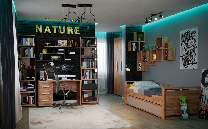 Кровать Nature 90х190 коричневого цвета - лучшие Кровати для спальни в INMYROOM