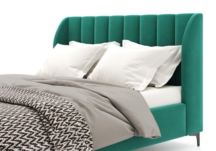 Кровать Sidoni 140х200 темно-зеленого цвета - лучшие Кровати для спальни в INMYROOM