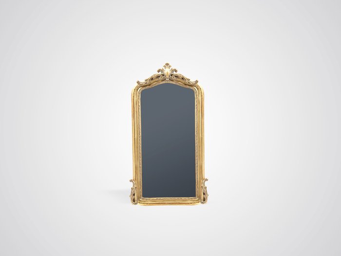 Настенное Зеркало в состаренной золотой раме из дерева