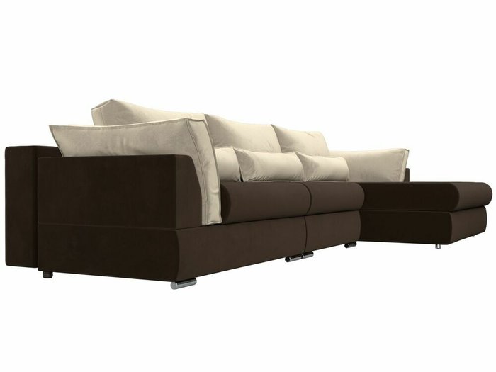 Угловой диван-кровать Пекин Long бежево-коричневого цвета угол правый - лучшие Угловые диваны в INMYROOM
