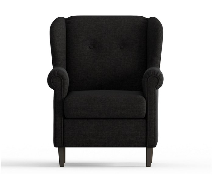 Кресло из рогожки Леон черного цвета - купить Интерьерные кресла по цене 15990.0