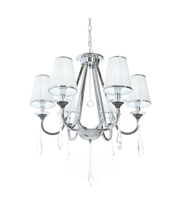Хрустальная подвесная люстра Lumina Deco Milesia LDP 8926-6 WT+CHR