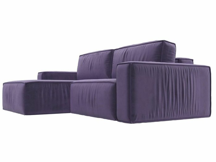 Угловой диван-кровать Прага классик фиолетового цвета левый угол - лучшие Угловые диваны в INMYROOM