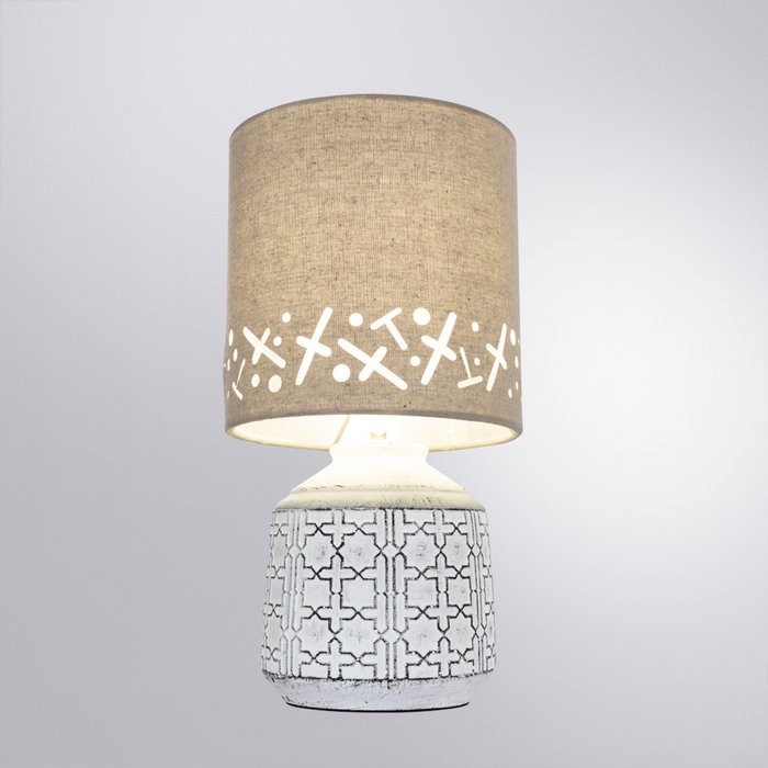 Настольная лампа Bunda серо-белого цвета - купить Настольные лампы по цене 2490.0