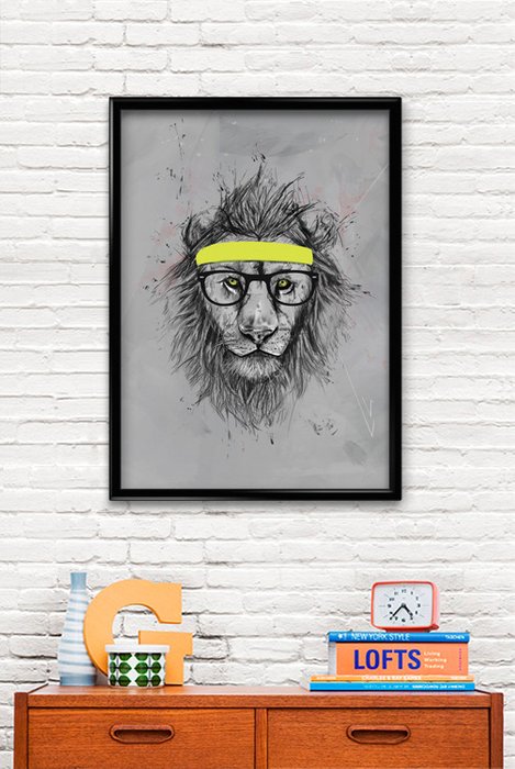 Принт «Hipster Lion» by Balazs Solti - купить Принты по цене 1290.0