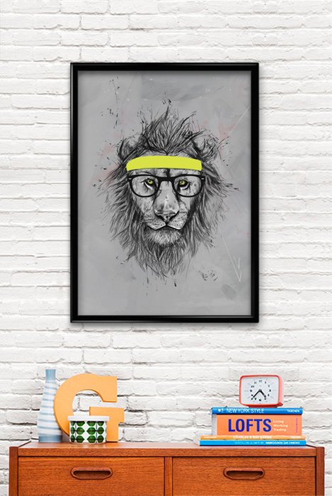 Принт «Hipster Lion» by Balazs Solti - купить Принты по цене 1290 Принт «Hipster Lion» by Balazs Solti - купить Принты по цене 1290
