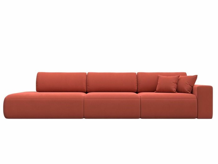 Диван-кровать Лига 036 Модерн Лонг кораллового цвета с правым подлокотником - купить Прямые диваны по цене 96999.0